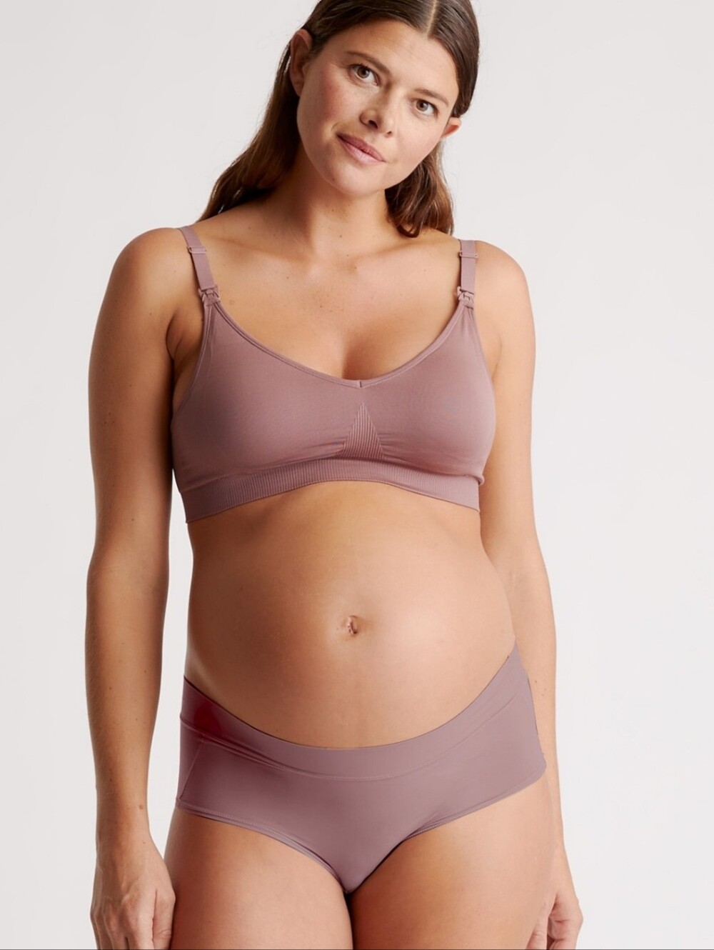 Quince Womens Medium MATERNITY Seamless Nursing Bra Twilight